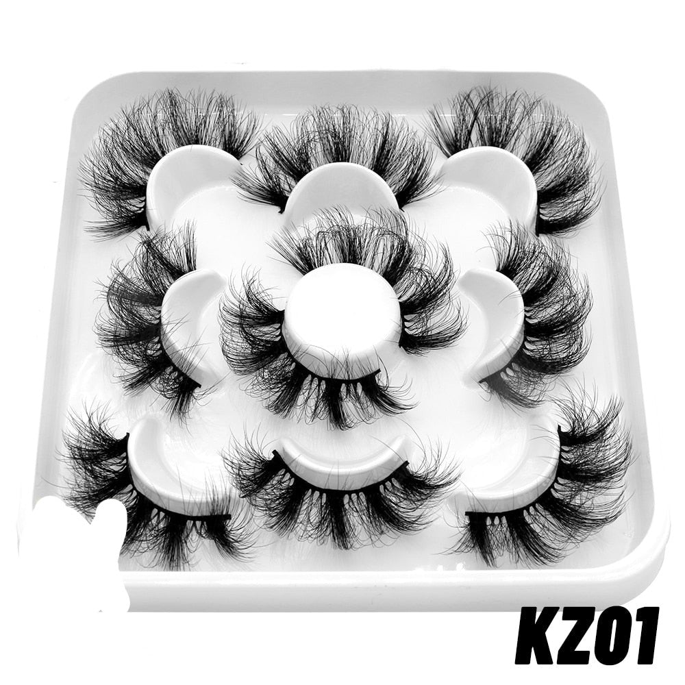 Lashes 5/7 Pairs Eyelashes Faux Mink Eyelashes Long Lasting Fluffy Mink Lashes Dramatic Volume lashes Extension Thick Long