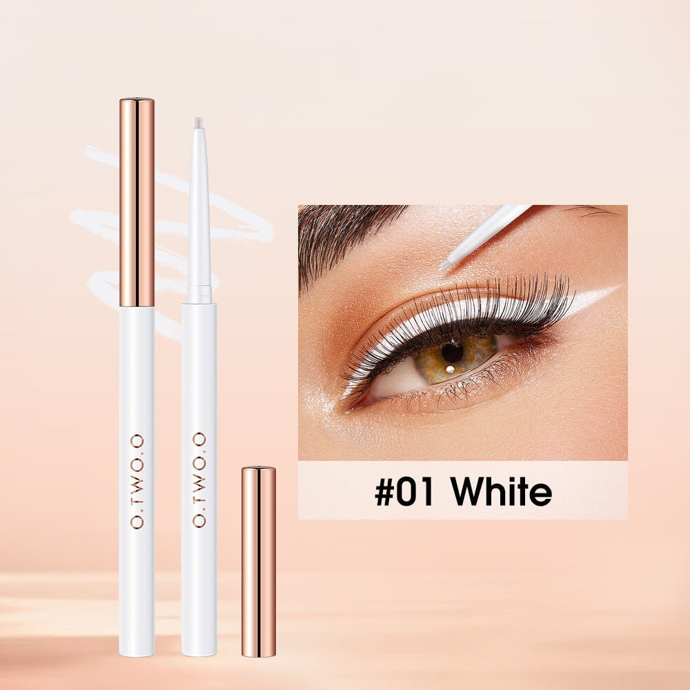Eyeliner Gel Pencil Eye Liner Pen 4 Colors 1.0MM Ultra-fine Smooth Waterproof White Brown Eyeliner Pen Makeup for Eyes