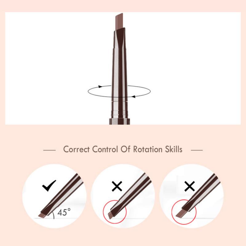 DNM 7 Colors Double-Headed Eyebrow Pencil Natural Not Smudge  Rotating Triangle Eyebrow Pencil With Brush Beauty Tool TSLM2