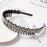 Unisex Alice Hairband Bezel Headband Men Women Sports Hair Band Hoop Top Metal Double Bangs Flower Rhinestone Hair Accessories