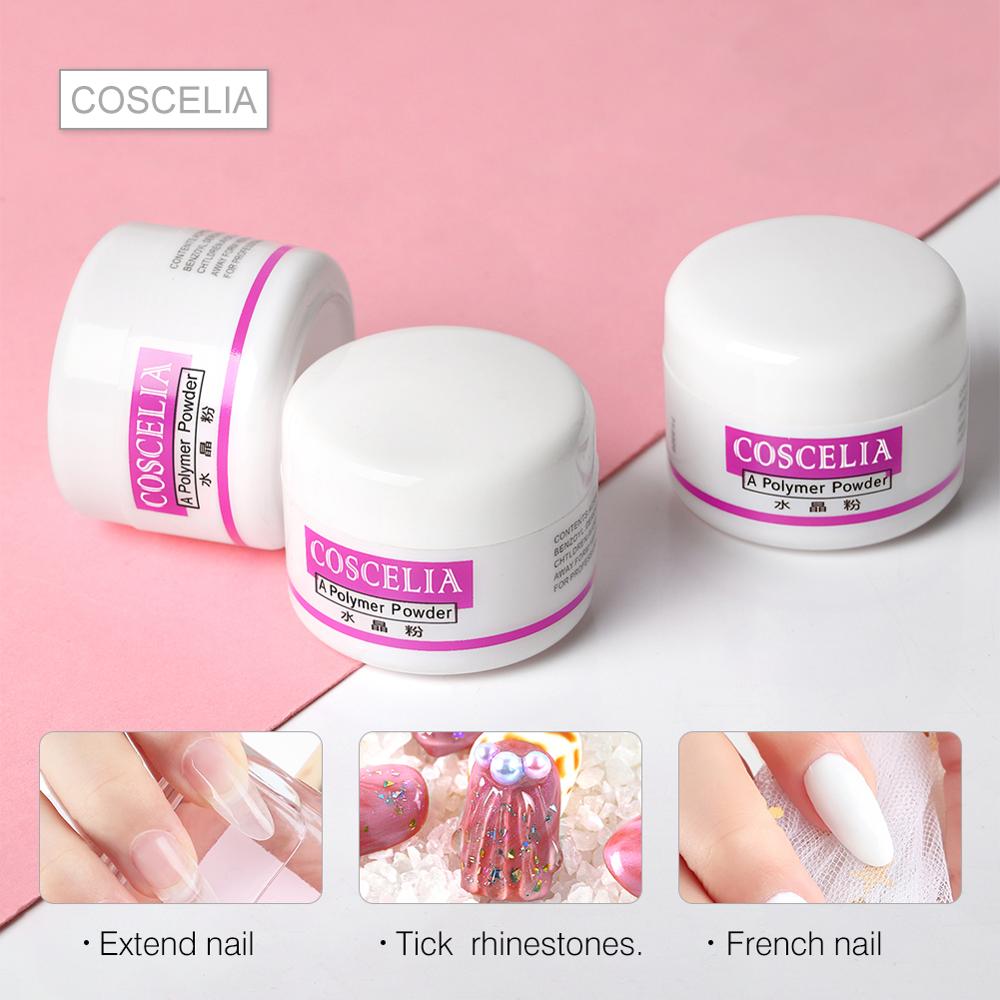 COSCELIA Nail Acrylic Liquid Glitter Powder Manicure Set UV Gel Nail Art Tools Acrylic Nail Kit Brush Fake Nails Supplies Sets