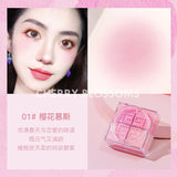 Sweet Girls Four-color Blush Powder Palette Soft Touch Cheek Makeup Long Lasting Waterproof Orange Pink Peach Blusher Cosmetics