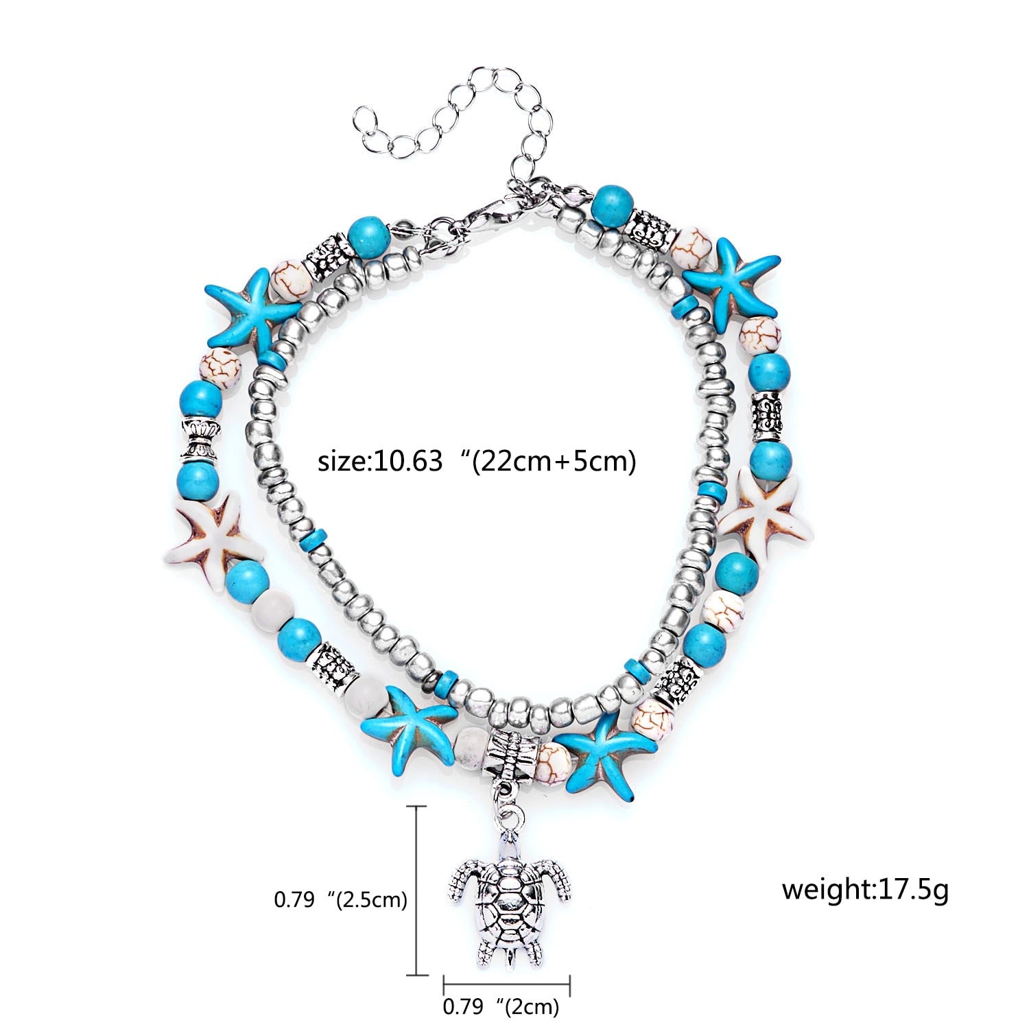 Bohemian Colorful Eye Beads Anklets For Women Shell Turtle Daisy Heart Summer Ocean Beach Ankle Bracelet Foot Leg Chain Jewelry