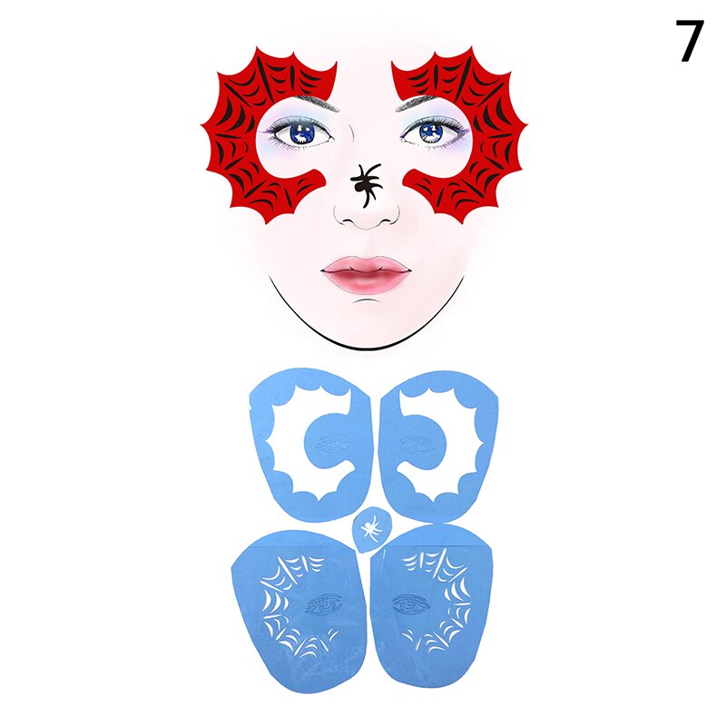 Oklulu   New Eye Body Paint DIY Design Halloween Christmas Party Soft Face Paint Stencil Reusable Template Tattoo Painting Makeup Tool