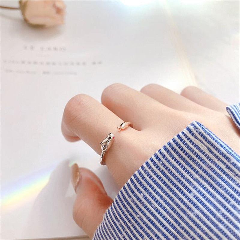 Opening Vintage Chic Handmade Rabbit Finger Rings Bunny Animal Rabbit Ear Carrot Moon Knuckles Rings for Women Girls Charm Gifts