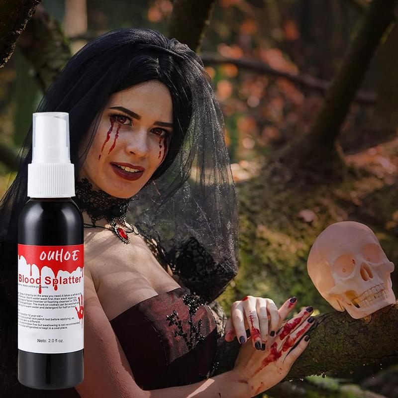 Oklulu  60ml Halloween Party Realistic Fake Blood Spray Artificial Pseudo Red Makeup Zombie For Girls Props Plasma Spray K0R8
