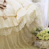 Luxury Bedding set ruffle Duvet cover set Embroidery lace yarn bed cover set bedspread Double layers bed sheet Queen bedding set