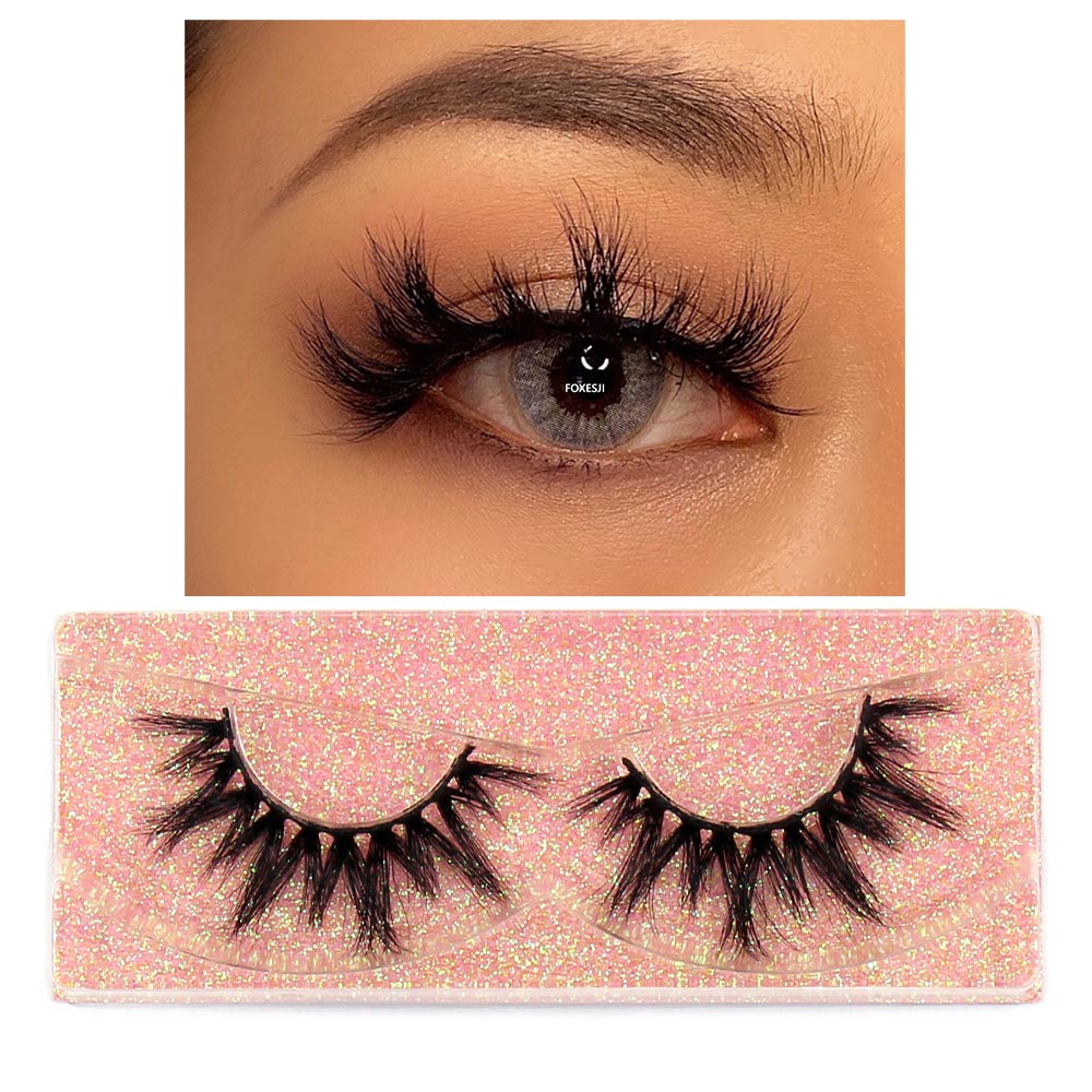 FOXESJI Eyelashes Makeup Mink Lashes 3D Fluffy Cruelty free Natural Mink Lashes Cross Volume False Eyelashes Eyelash Extension