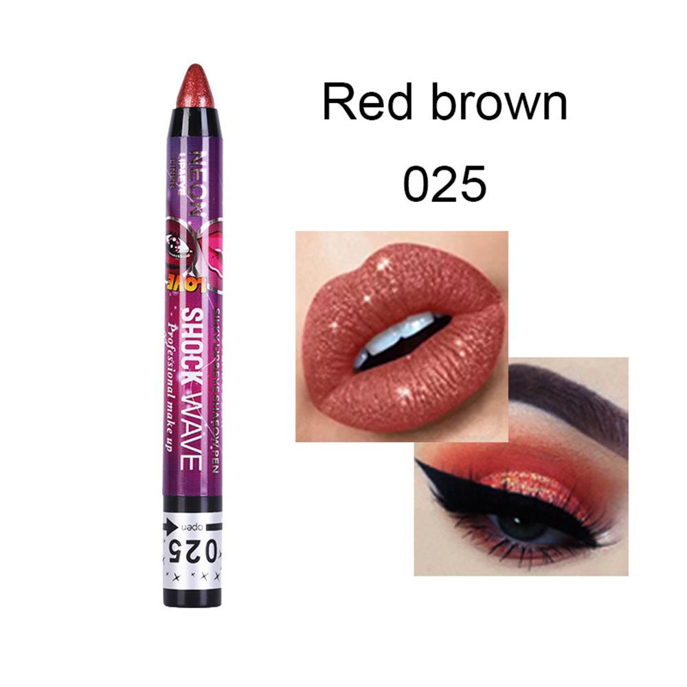 Waterproof 2 In 1 Eyeshadow Stick Pencil & Lip Pen Long-lasting Colored Gradient Shimmer Eyeshadow Highlighter Makeup