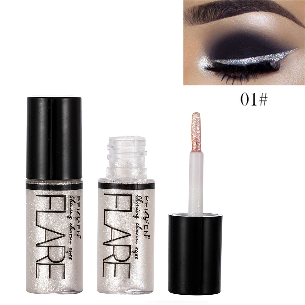 15 Color Metallic Shiny Eyeshadow Glitter Liquid Eyeliner Makeup Eye Liner Pen Waterproof Makeup Pigment Eye Shadow Cosmetic
