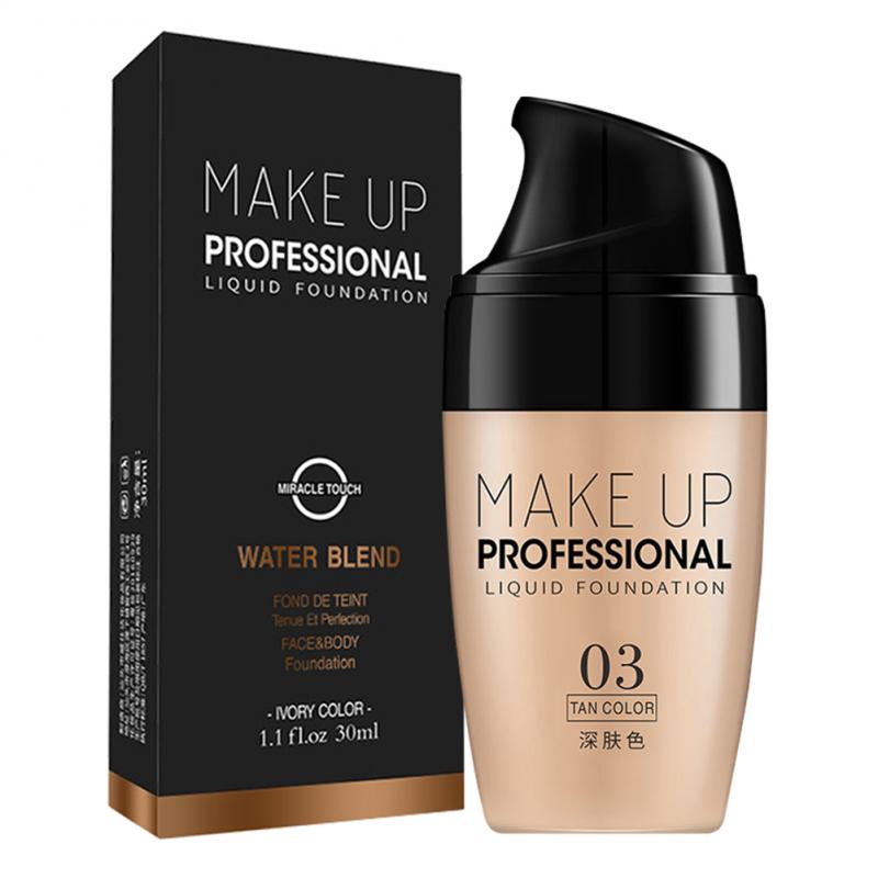 Professional Full Coverage Liquid Foundation Face Base Makeup Natural Color Concealer Whitening Britening Lasting Primer Makeup