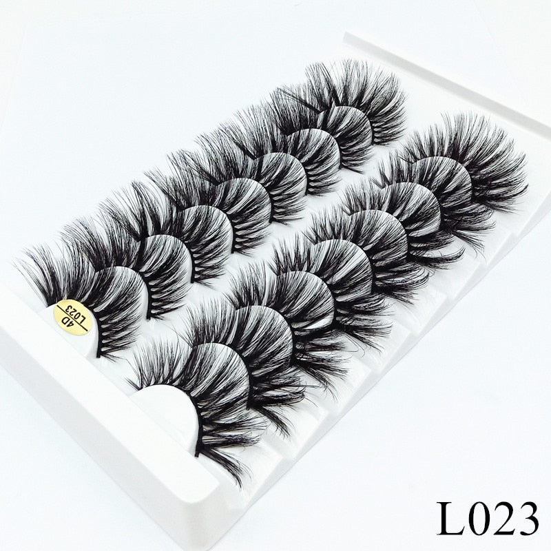 3/5/8 Pairs 3D Mink Lashes 25mm Dramatic Volume Eyelashes Mink Natural Long Silk Eyelashes Beauty Makeup Eyelash Extension Tool