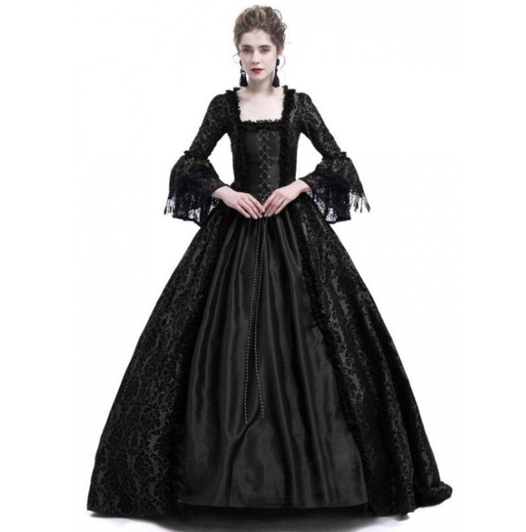 18th Century Medieval Gothic dress Renaissance LACE Dress Masquerade Costume vestido gotico