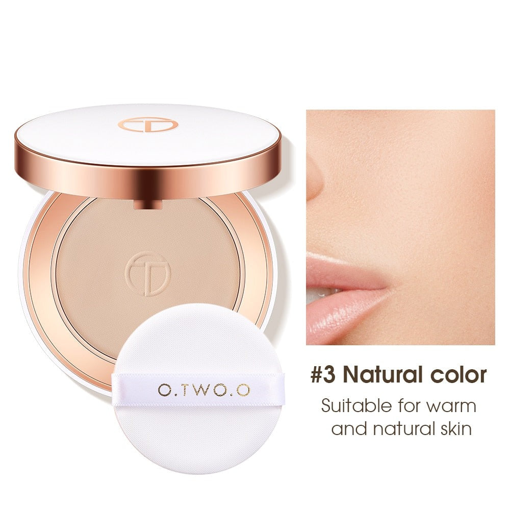 Face Setting Powder Cushion Compact Powder Oil-Control 3 Colors Matte Smooth Finish Concealer Makeup Pressed Powder
