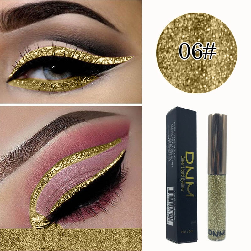 16 Color Liquid Eyeliner Flash Waterproof Durable Makeup Eyeliner Golden Red Blue White Eyeliner Lasting Shiny Eyes TSLM1