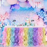 Rainbow Unicorn Tulle Table Skirt Mermaid Table Tutu Skirts for Baby Shower Birthday Wedding  Bachelorette Party Decorations