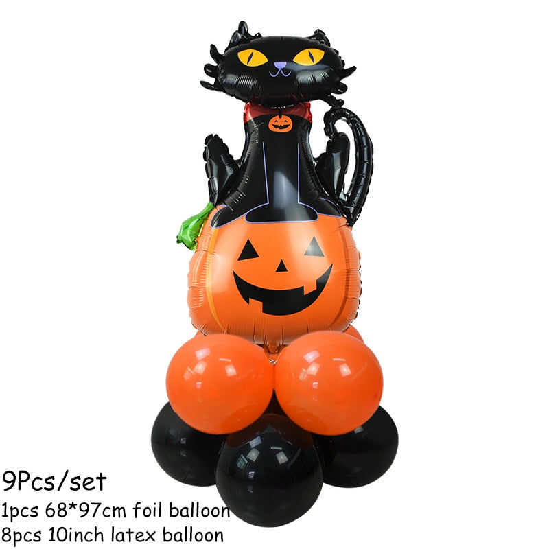 Halloween Pumpkin Ghost Balloons Decorations Spider Foil Balloons Inflatable Toys Bat Globos Halloween Party Supplies Kids Toys