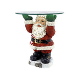 Santa Claus Treats Holder Fruit Plate Desktop Ornaments Sculptural Glass Topped Resin  Party Table Food Tray Christmas Decor