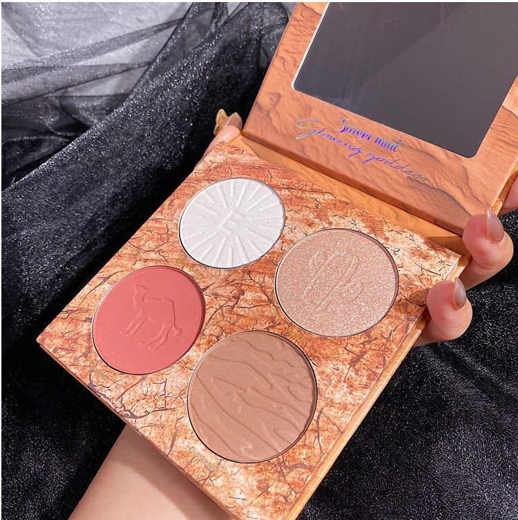 Highlighter Makeup Shimmer Powder Highlighter Palette Base Illuminator Highlight Face Contour Bronzer Face Blusher Cheek Blush