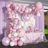 112pcs/set White Metal Pink Balloons Garland Arch Rose Gold Confetti Balloon Baby Shower Girl Birthday Wedding Party Decorations