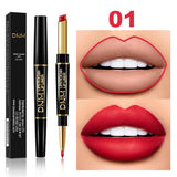 DNM Waterproof Lip Gloss Matte Lip Liner Pencil 2 In 1 Double Head Long-lasting Lipliner Lipstick Pen Lipsticks Makeup Cosmetics