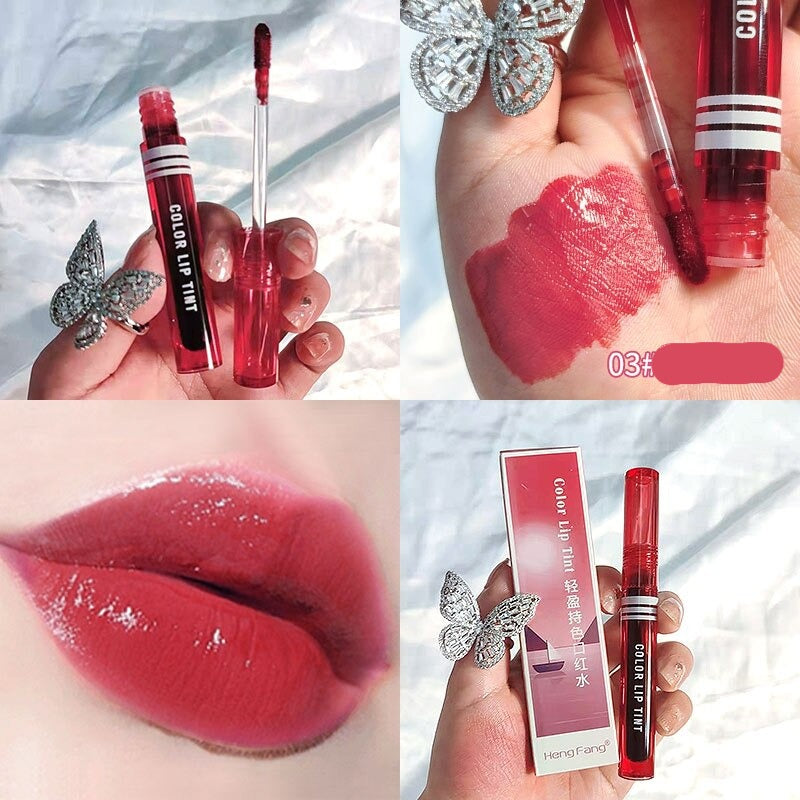 Full Color Makeup Lip Tint Mirror Lipstick Lasting Waterproof Lip Gloss Blusher Korean Style Sexy Red Moisturizer Lip Cosmetics