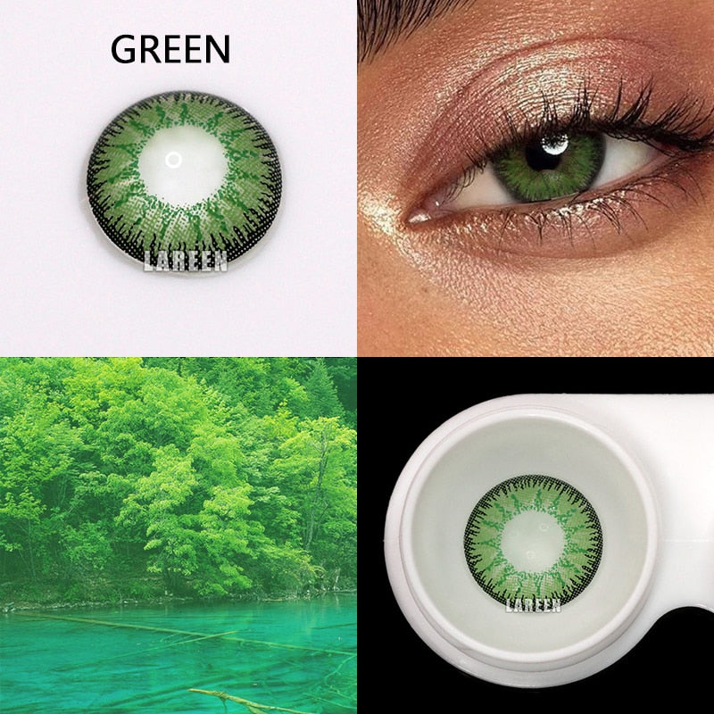 2pcs/pair Colorful Contact Lenses for Eyes 3 Tone Vika tricolor Series Colored lenses Eyes Color Eye Contacts Retail&amp;Wholesale