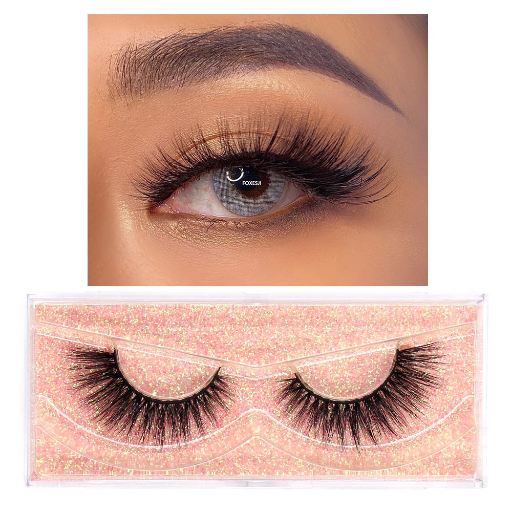 FOXESJI Eyelashes Makeup Mink Lashes 3D Fluffy Cruelty free Natural Mink Lashes Cross Volume False Eyelashes Eyelash Extension