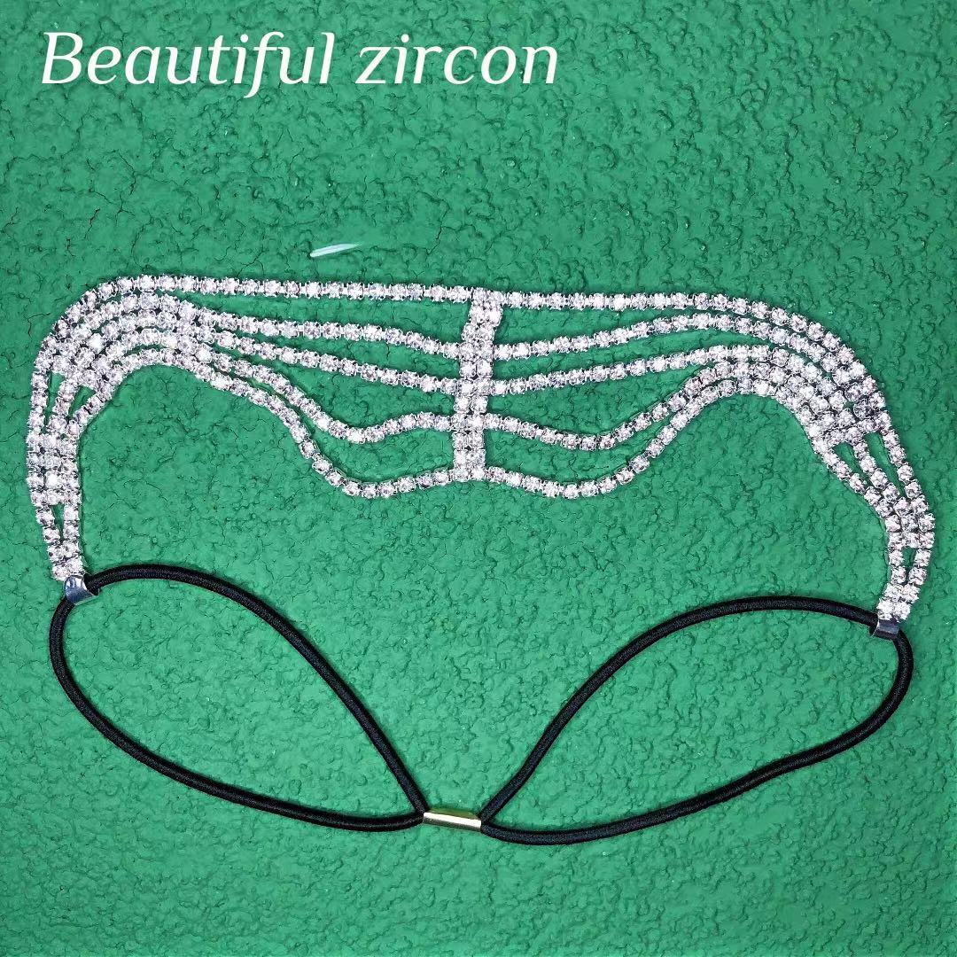 European and American fashion exquisite luxury crystal hairband hair chain sweet bridal jewelry Rhine Stone chain birthday gift