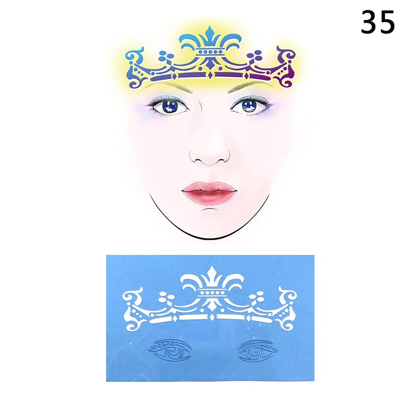 Oklulu   New Eye Body Paint DIY Design Halloween Christmas Party Soft Face Paint Stencil Reusable Template Tattoo Painting Makeup Tool