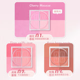 Sweet Girls Four-color Blush Powder Palette Soft Touch Cheek Makeup Long Lasting Waterproof Orange Pink Peach Blusher Cosmetics