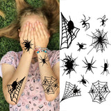 3D Scar Temporary Tattoos For Women Men Kids Realistic Halloween Spider Fake Tattoo Sticker Washable Holiday Arm Tattoo Decal