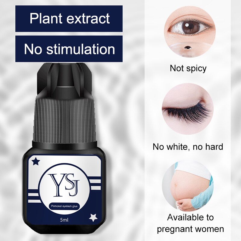 5ml Eyelash Extension Glue Long Lasting No Smell No Irritant Quick Drying Black Grafting Lashes Glue Semi Permanent Lash Tools