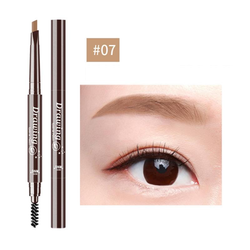 DNM 7 Colors Double-Headed Eyebrow Pencil Natural Not Smudge  Rotating Triangle Eyebrow Pencil With Brush Beauty Tool TSLM2