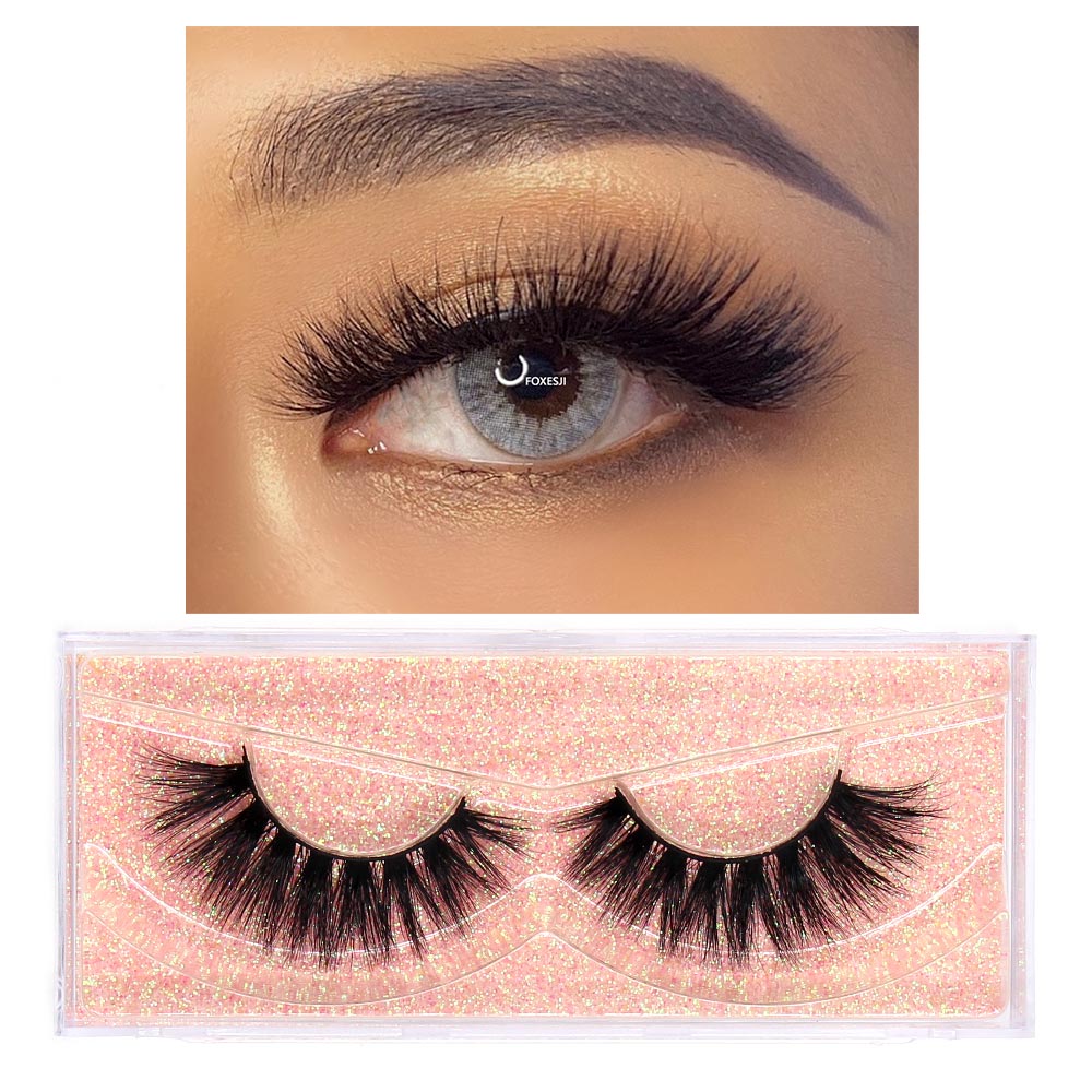 FOXESJI Eyelashes Makeup Mink Lashes 3D Fluffy Cruelty free Natural Mink Lashes Cross Volume False Eyelashes Eyelash Extension