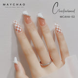 1PCS Nail Art Stickers Grid Snowflake Watermark 3D Nail Art Decoration Manicure Accessories Press On Nail Decal Stickers