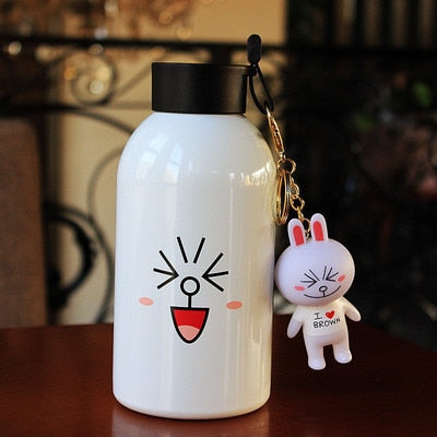 Oklulu  High Quality Cartoon Lovely Thermos Pretty Coffee Thermos Mug Stainless Steel Vacuum Cup Sports Water Bottle