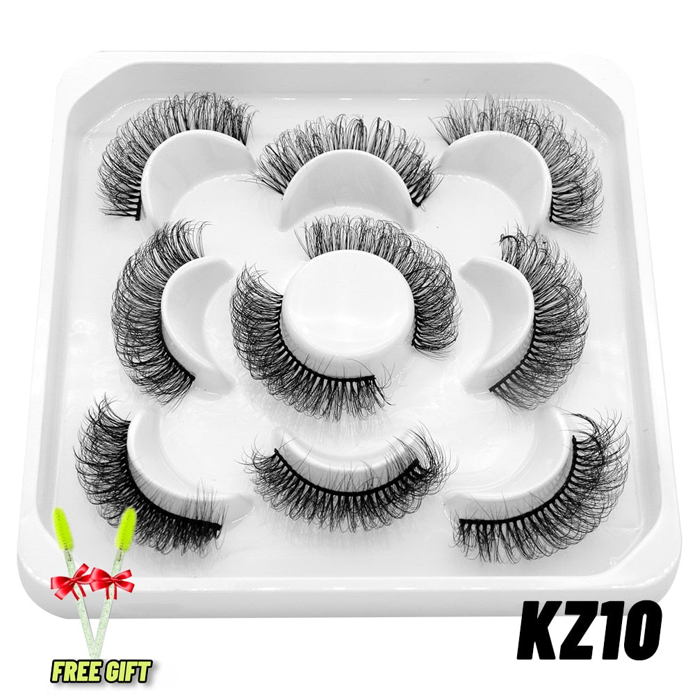 Lashes 5/7 Pairs Eyelashes Faux Mink Eyelashes Long Lasting Fluffy Mink Lashes Dramatic Volume lashes Extension Thick Long