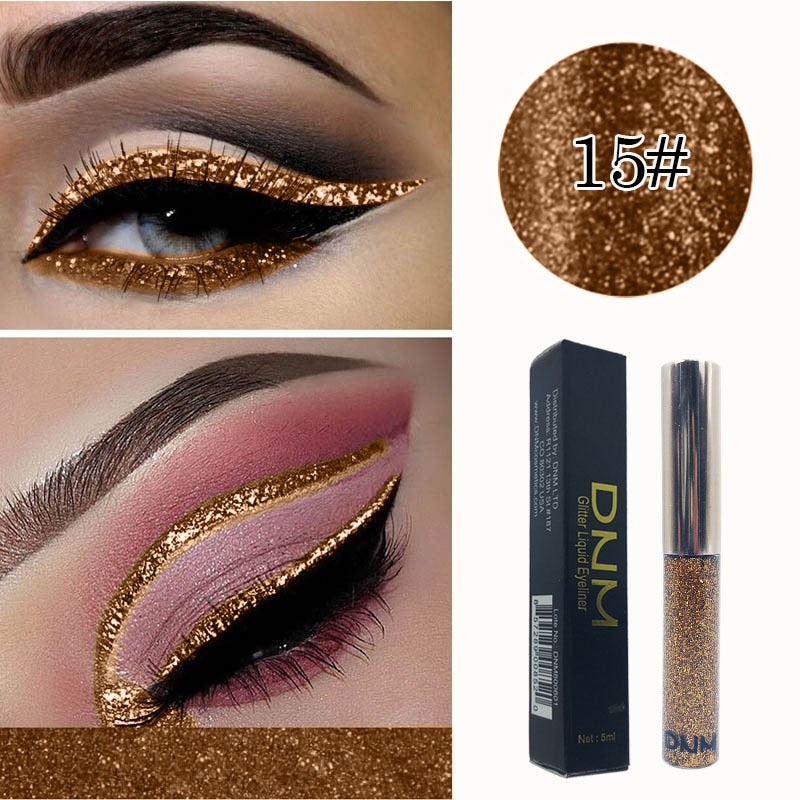 16 Color Liquid Eyeliner Flash Waterproof Durable Makeup Eyeliner Golden Red Blue White Eyeliner Lasting Shiny Eyes TSLM1