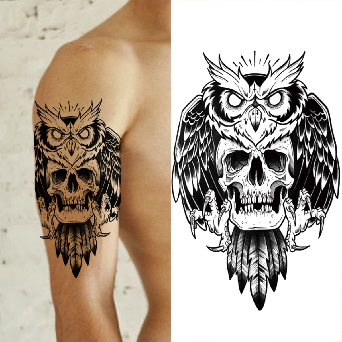 Halloween Skull Flower Temporary Tattoos For Kids Men Women Spider Wizard Clown Fake Tattoo Stickers Unique skeleton Tatoos