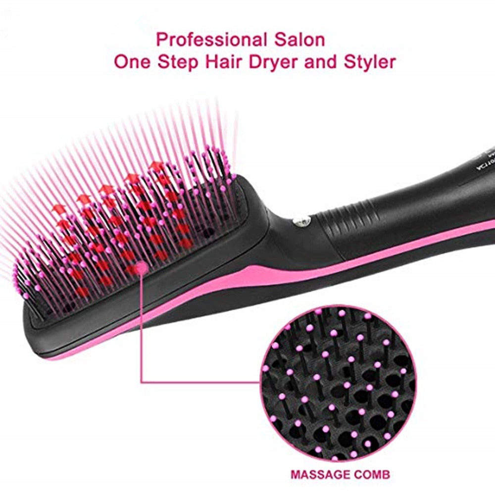 3 in 1 Negative Ion One Step Hair Dryer &amp; Volumizer Blower Anti-Static Hair Styler Hair Straightener Brush Drier Hairbrush