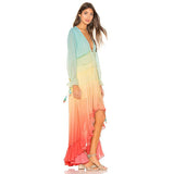 Rainbow high low dress