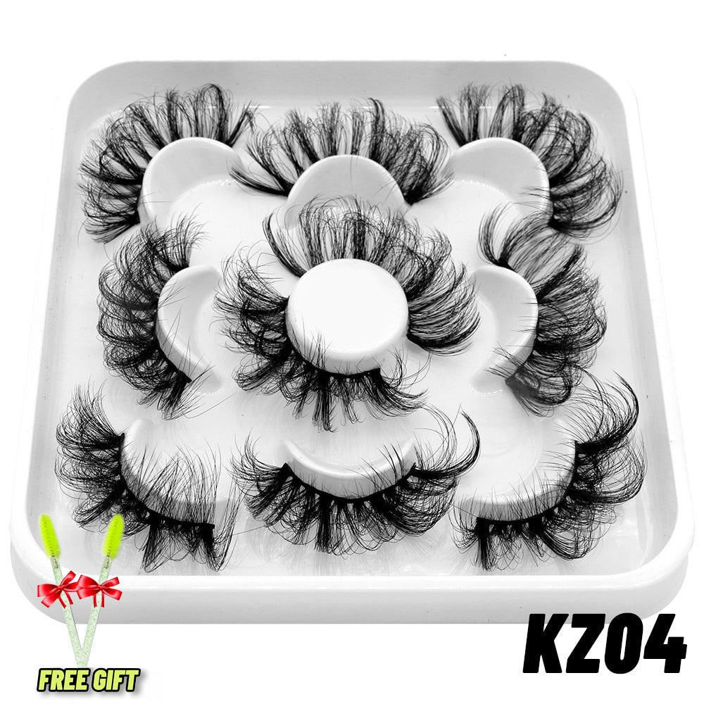 Lashes 5/7 Pairs Eyelashes Faux Mink Eyelashes Long Lasting Fluffy Mink Lashes Dramatic Volume lashes Extension Thick Long