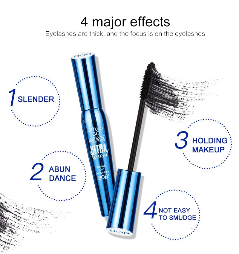 Oklulu 3D Fiber Lashes Mascara Makeup Ink Gel Natural Fibers Waterproof Lengthening Curling Eyelash Mascara Eye Cosmetic TSLM1