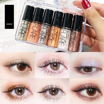 10PCS Liquid Shimmer Glitter Eye Shadow Long Lasting Diamond Metallic Eyeshadow Eye Liner Pen Highlighter Stick Bronzer Cosmetic