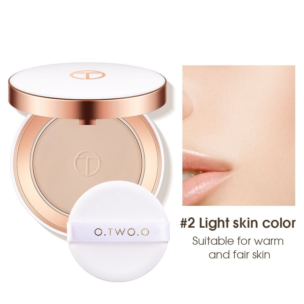 Face Setting Powder Cushion Compact Powder Oil-Control 3 Colors Matte Smooth Finish Concealer Makeup Pressed Powder