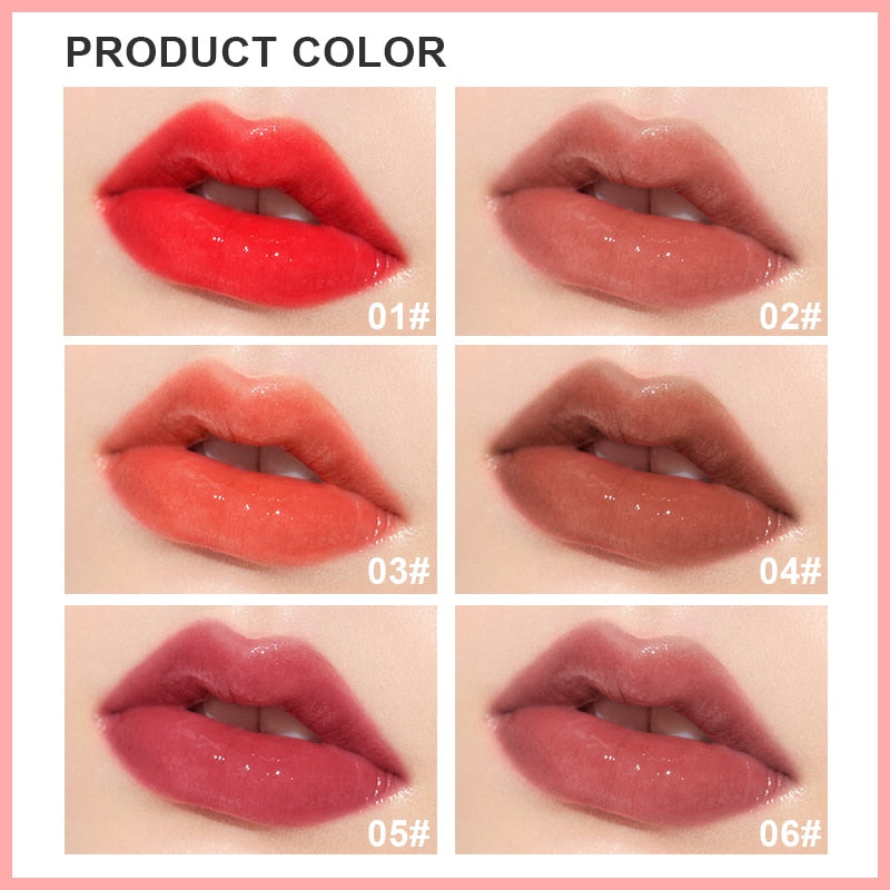 6 Colors/set Lip Glaze Combination Candy Lip Gloss Set Hydrating Sexy Liquid Lipstick Korean Women's Lip Makeup Cosmetics Kit