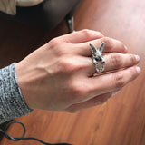 Opening Vintage Chic Handmade Rabbit Finger Rings Bunny Animal Rabbit Ear Carrot Moon Knuckles Rings for Women Girls Charm Gifts