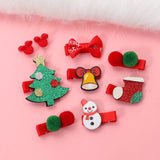 New 5/9 Pcs Suit Christmas Hair clip Christmas tree Santa Claus Hair band Baby Hairpins Headwear Girl Christmas Hair accessories