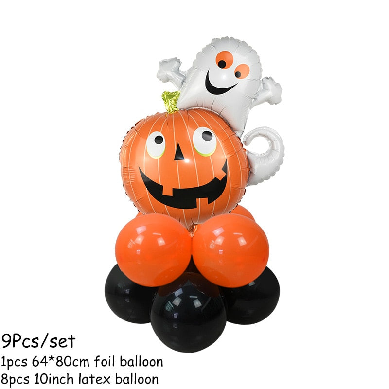 Halloween Pumpkin Ghost Balloons Decorations Spider Foil Balloons Inflatable Toys Bat Globos Halloween Party Supplies Kids Toys